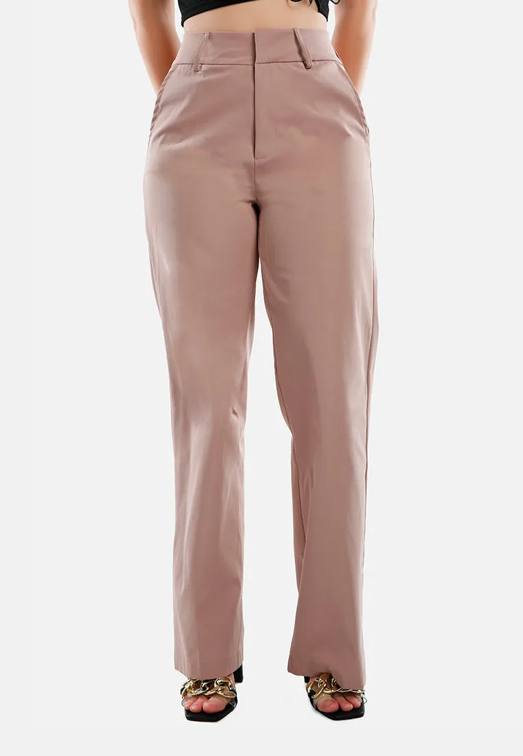 Flared Hem High Waist Pants