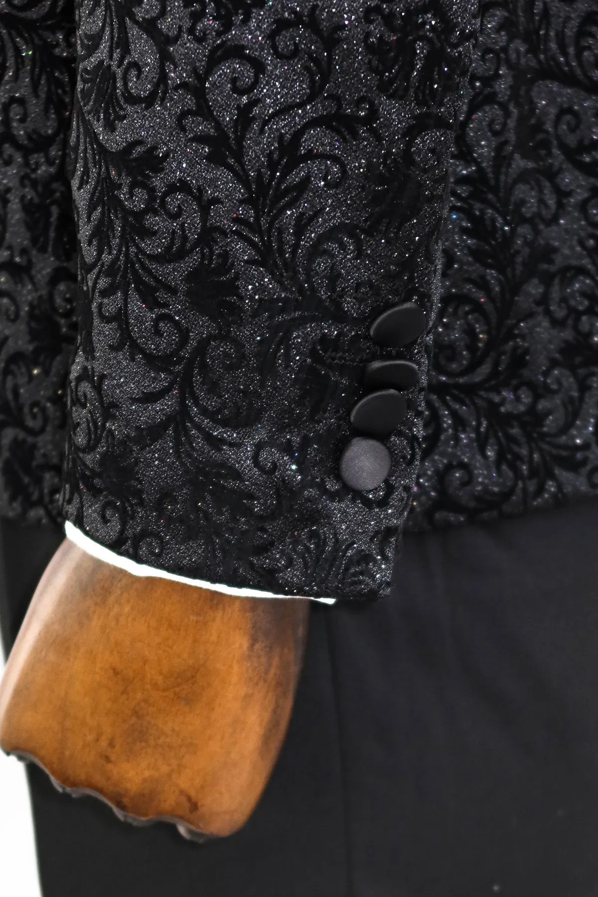 Floral Sparkle Black Prom Blazer