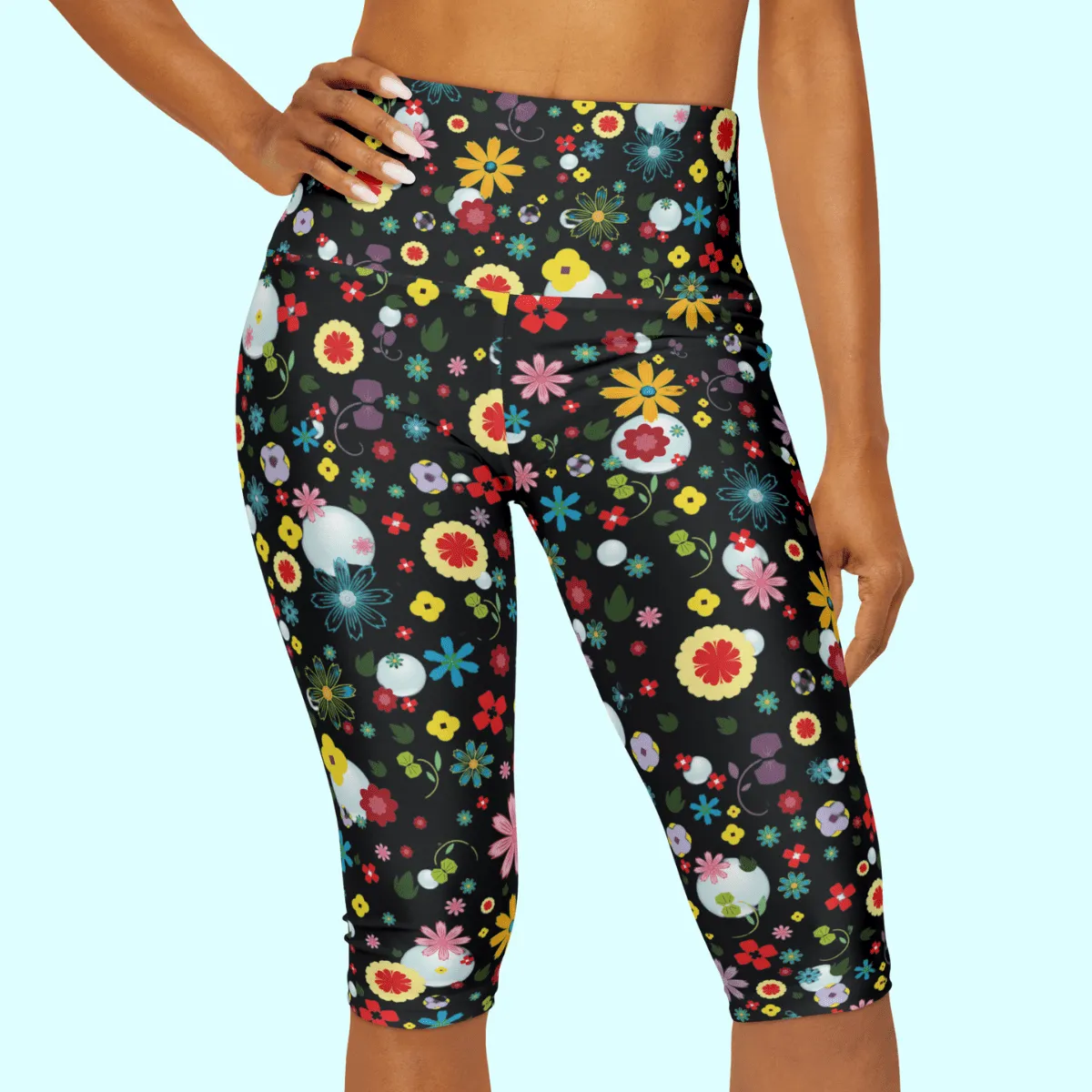 Floral Yoga Capri Leggings