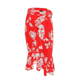 Gainsboro Roses & Scarlet Flounce Skirt