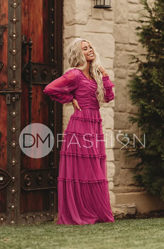 Genevieve Magenta Haze Gown - DM Exclusive - Maternity Friendly