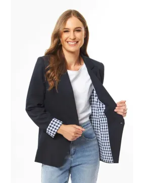 Georgie Blazer - Navy Gingham