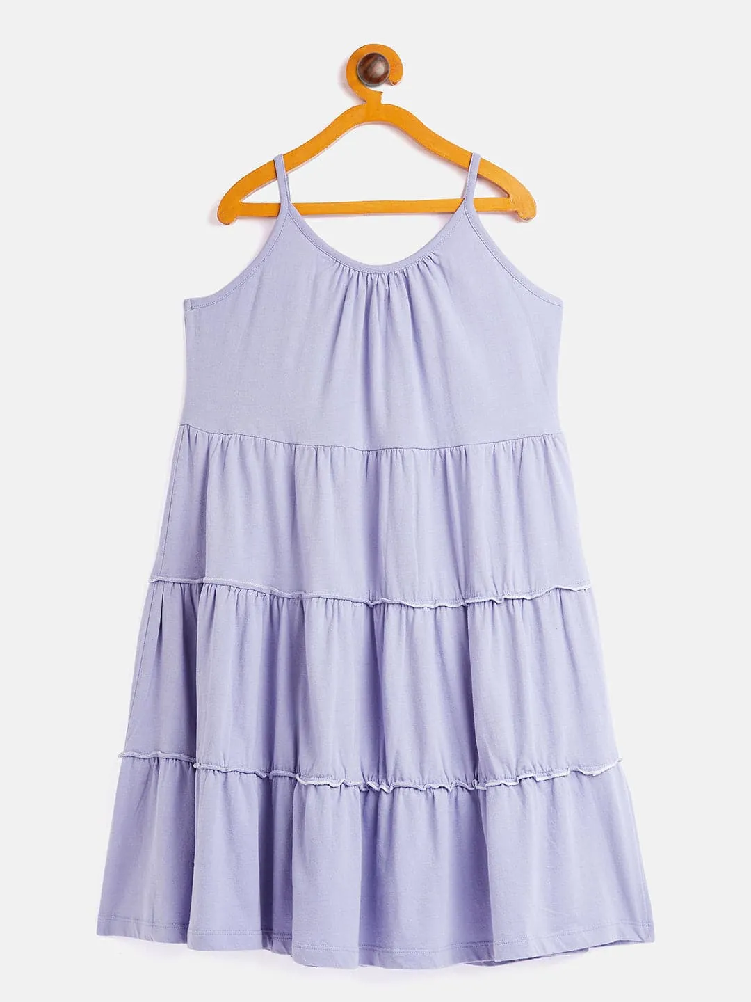 Girls Lavender Tiered Dress