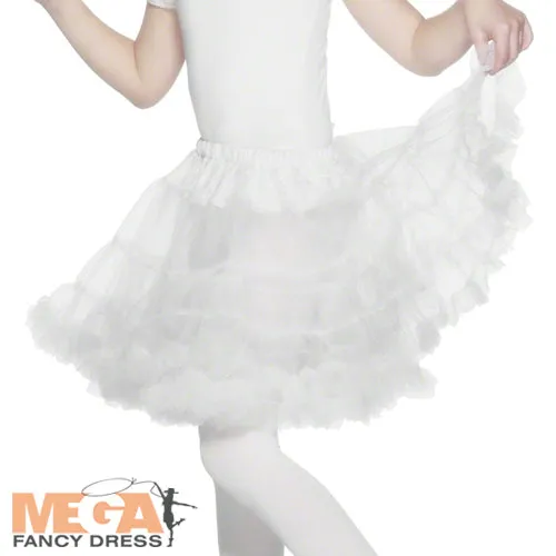 Girls Layered White Petticoat