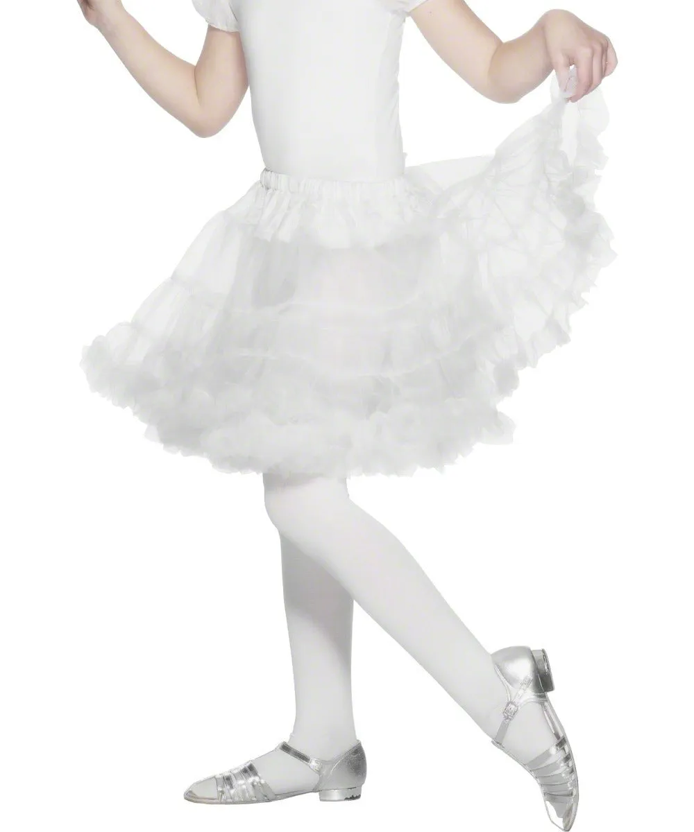 Girls Layered White Petticoat