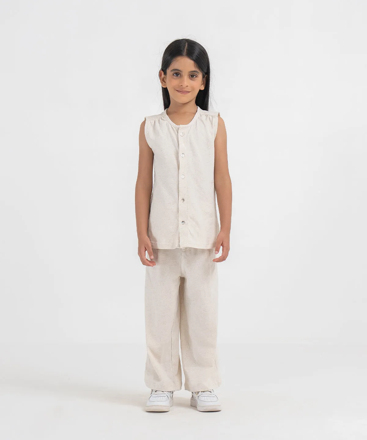 Girls' Linen Flared Pants