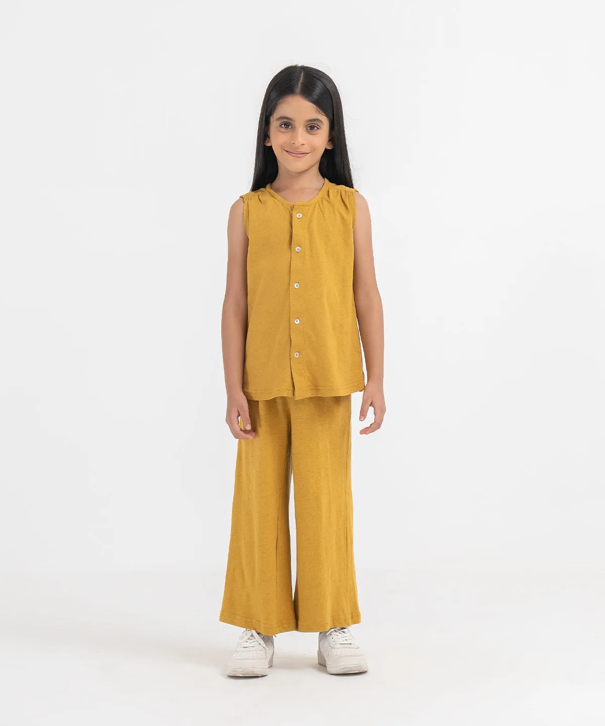 Girls' Linen Flared Pants