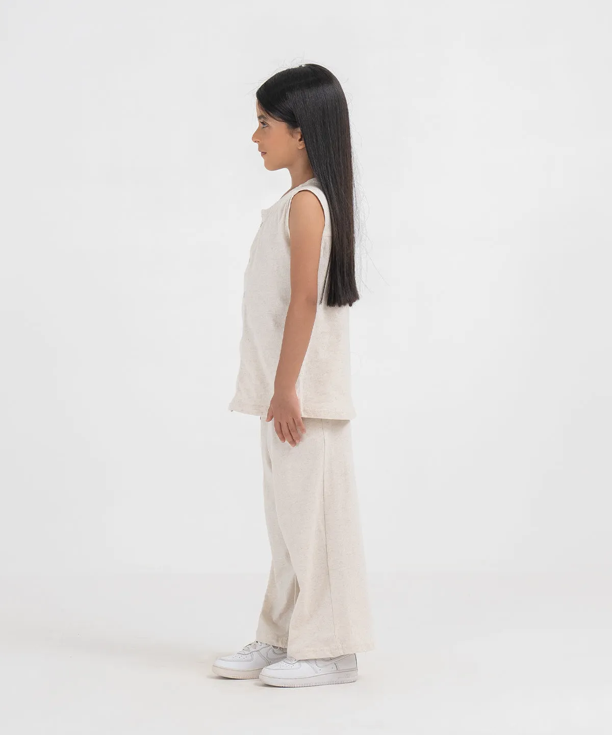 Girls' Linen Flared Pants