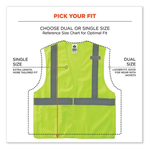 Glowear 8215ba-s Single Size Class 2 Economy Breakaway Mesh Vest, Polyester, X-large, Lime, Ships In 1-3 Business Days