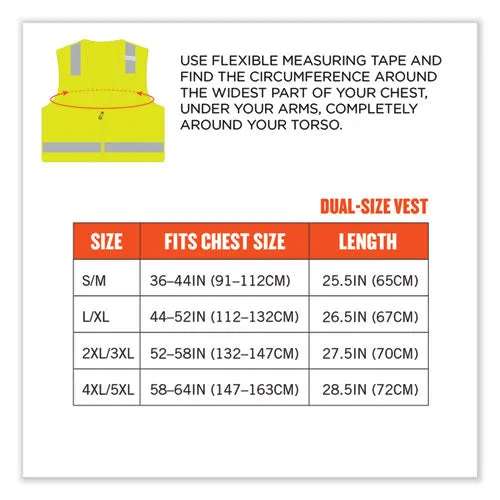 Glowear 8249z Class 2 Economy Surveyors Zipper Vest, Polyester, Small/medium, Lime, Ships In 1-3 Business Days