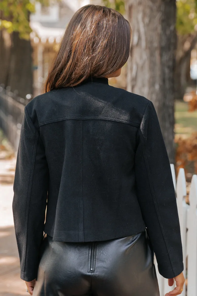 Going Places Black Structured Jacket