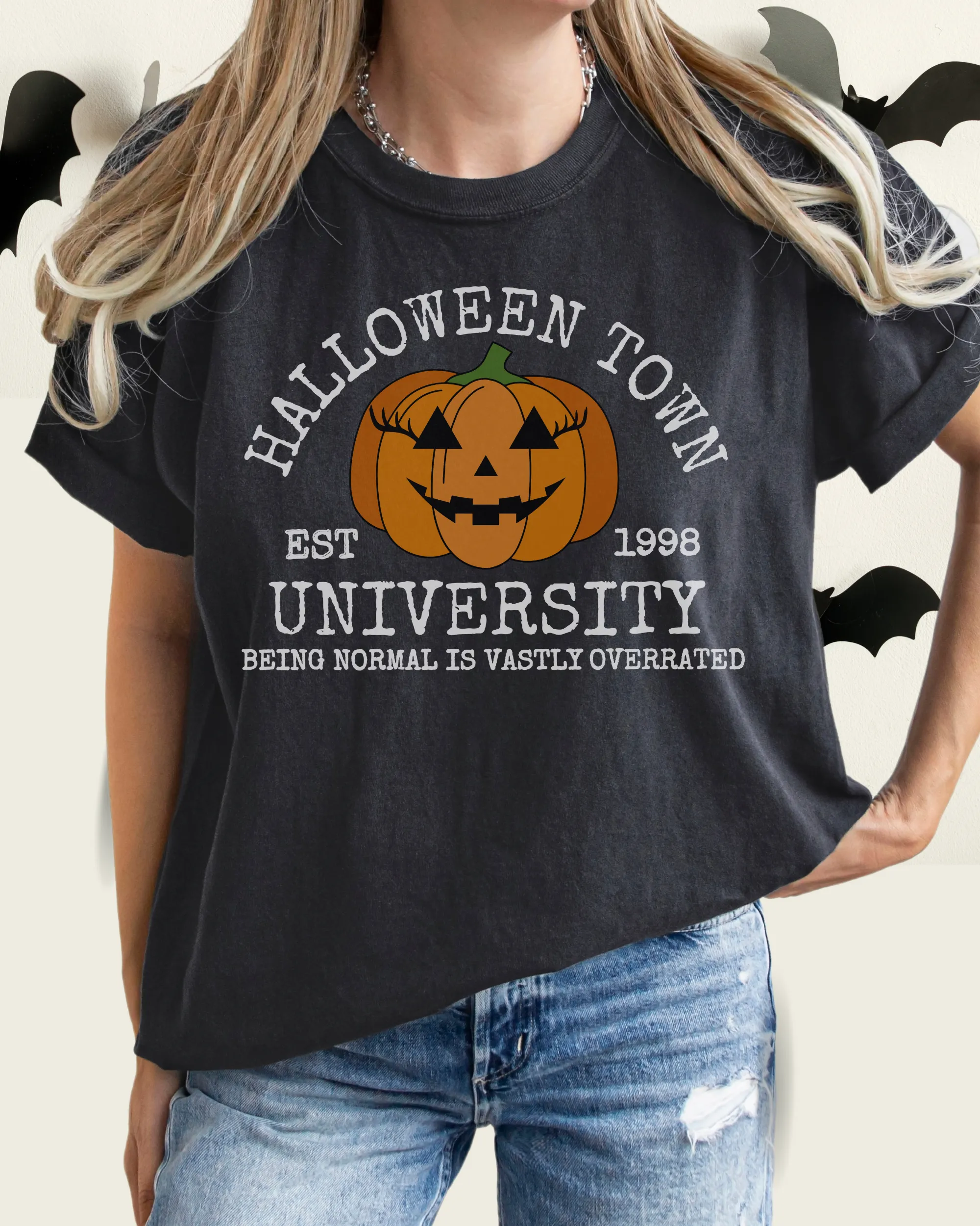 Halloweentown Comfort Colors® T-Shirt, Women's Fall Colors Halloween Funny T-Shirt