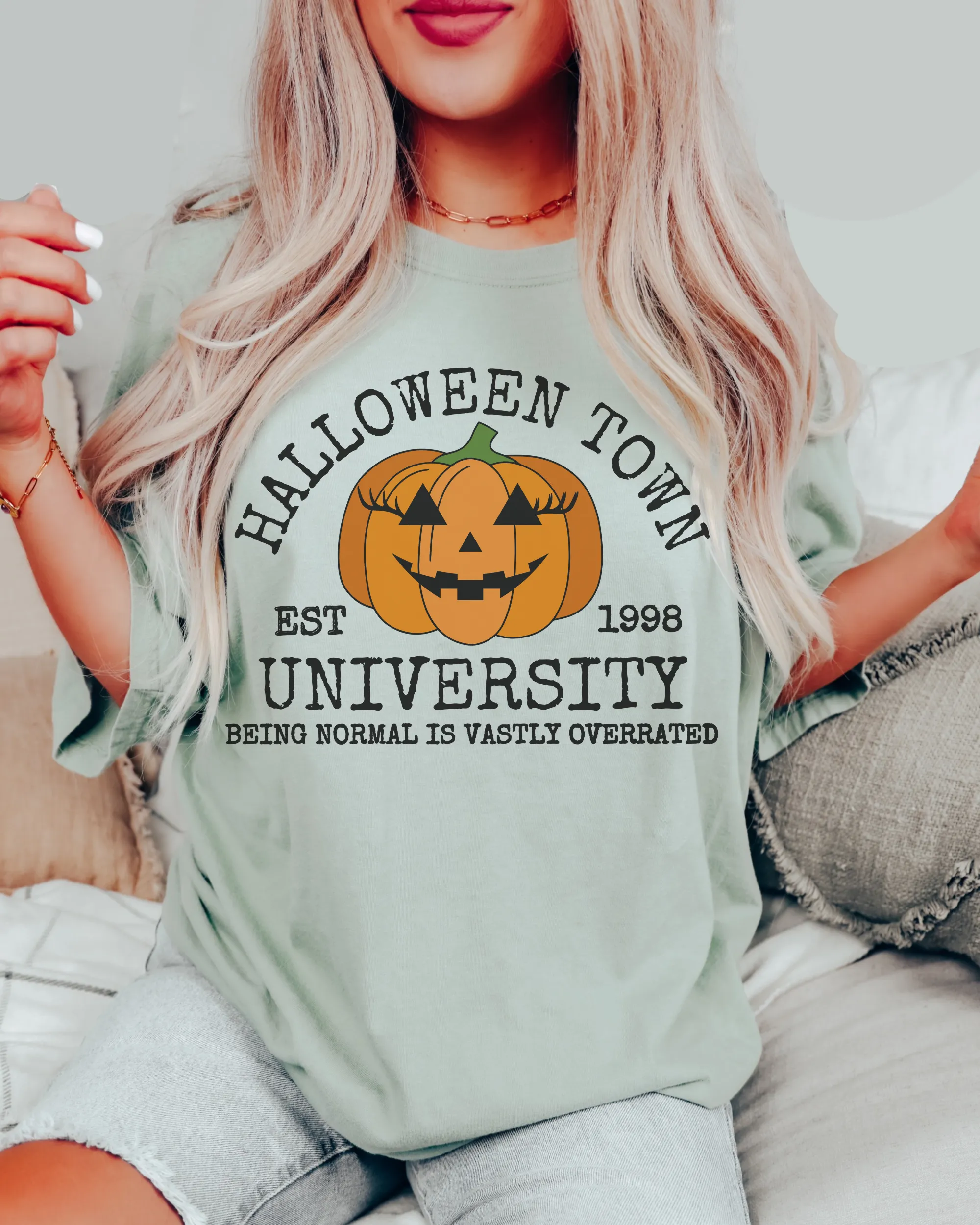 Halloweentown Comfort Colors® T-Shirt, Women's Fall Colors Halloween Funny T-Shirt