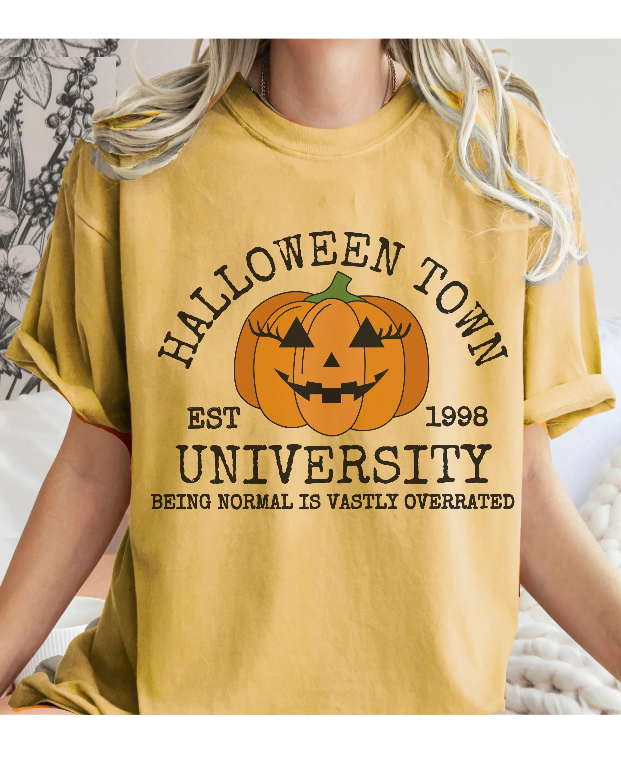 Halloweentown Comfort Colors® T-Shirt, Women's Fall Colors Halloween Funny T-Shirt