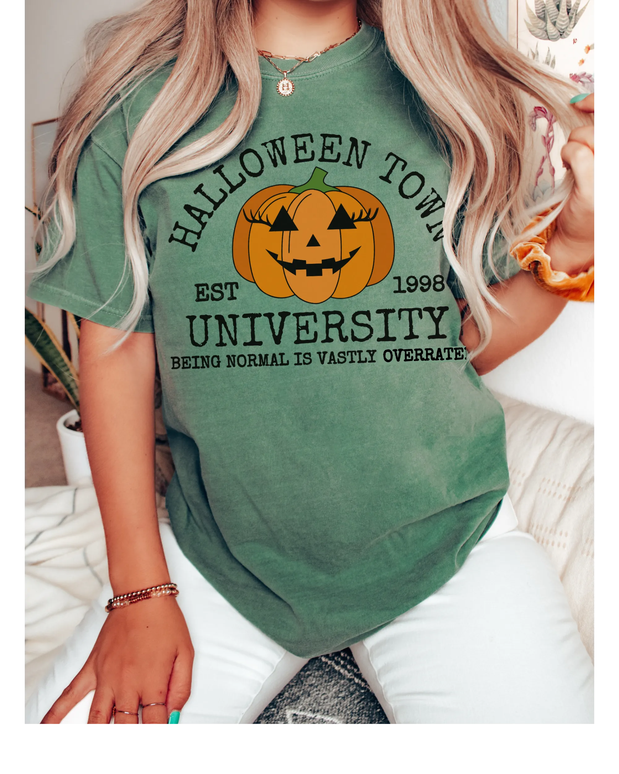 Halloweentown Comfort Colors® T-Shirt, Women's Fall Colors Halloween Funny T-Shirt