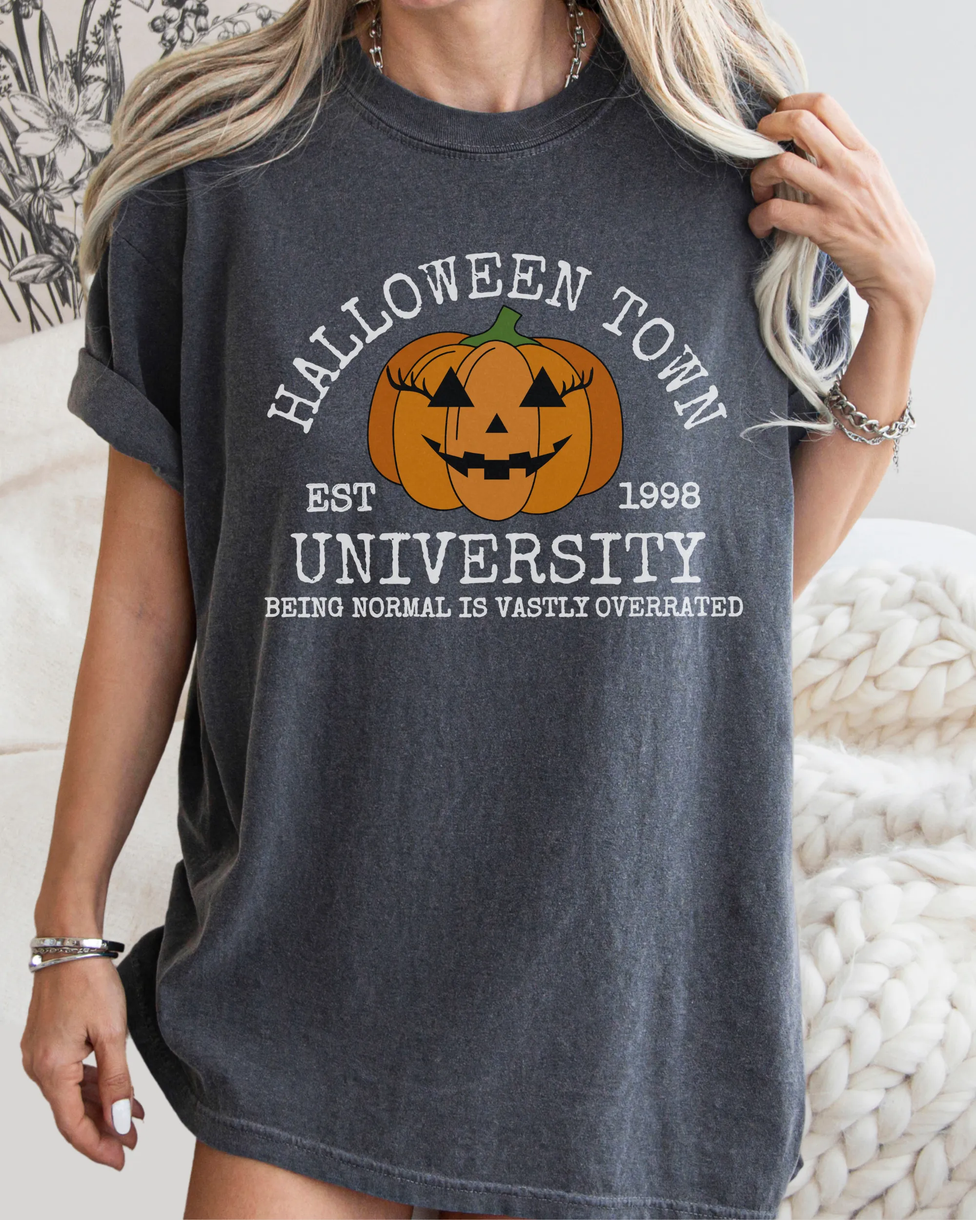 Halloweentown Comfort Colors® T-Shirt, Women's Fall Colors Halloween Funny T-Shirt