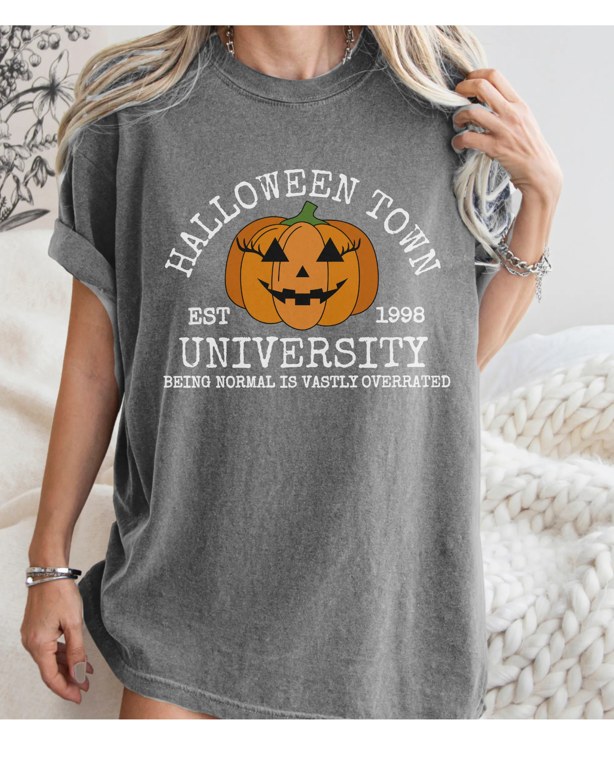 Halloweentown Comfort Colors® T-Shirt, Women's Fall Colors Halloween Funny T-Shirt