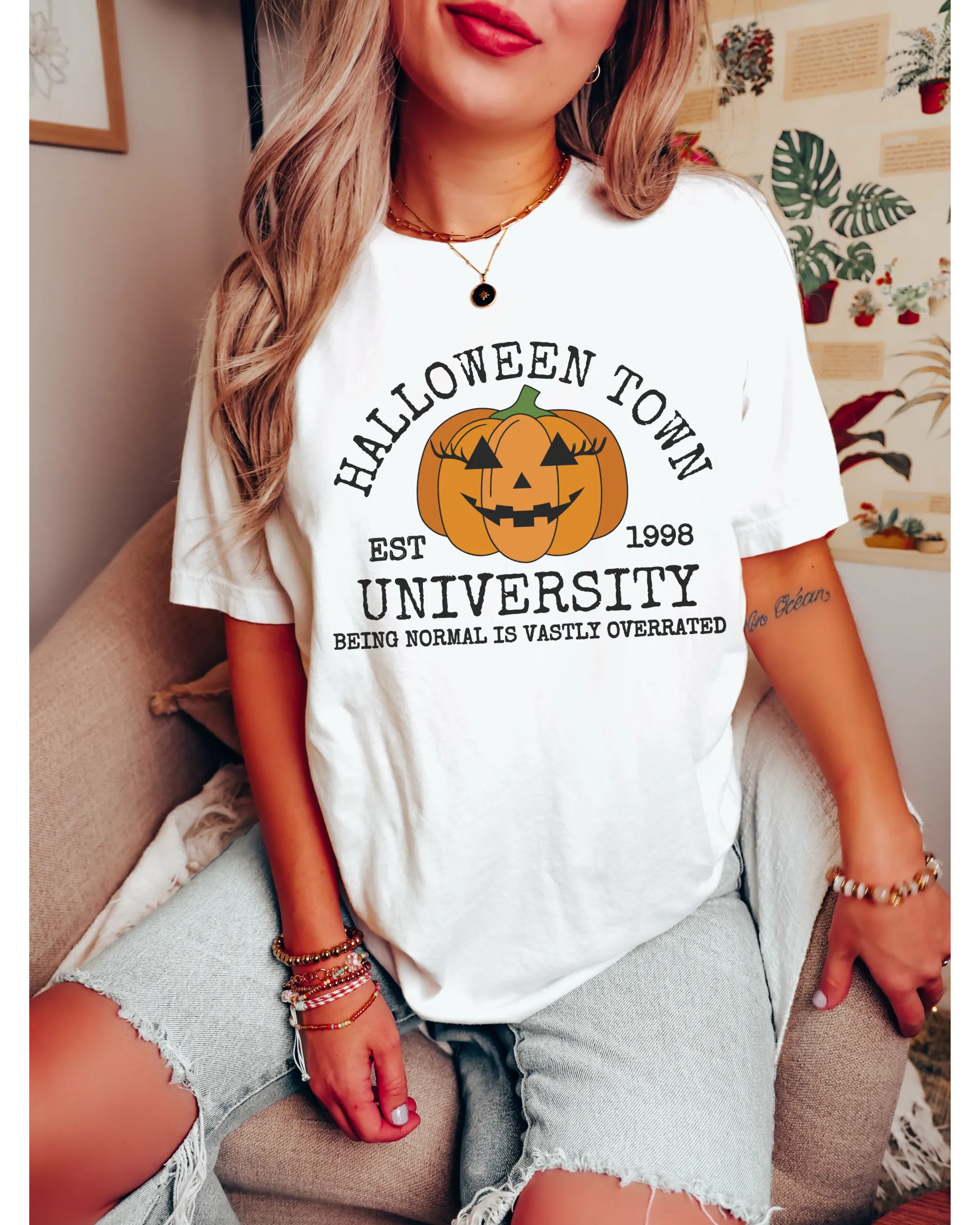 Halloweentown Comfort Colors® T-Shirt, Women's Fall Colors Halloween Funny T-Shirt