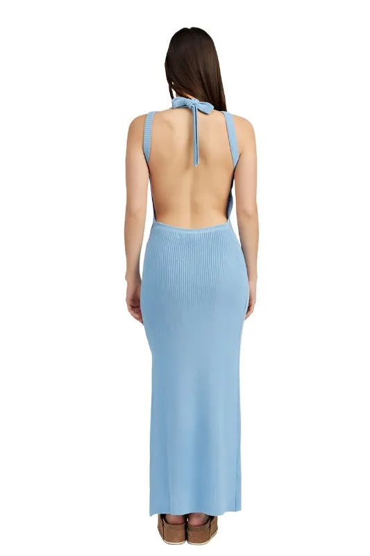 HALTER NECK MAXI DRESS WITH OPEN BACK