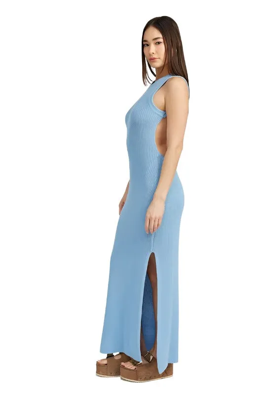 HALTER NECK MAXI DRESS WITH OPEN BACK