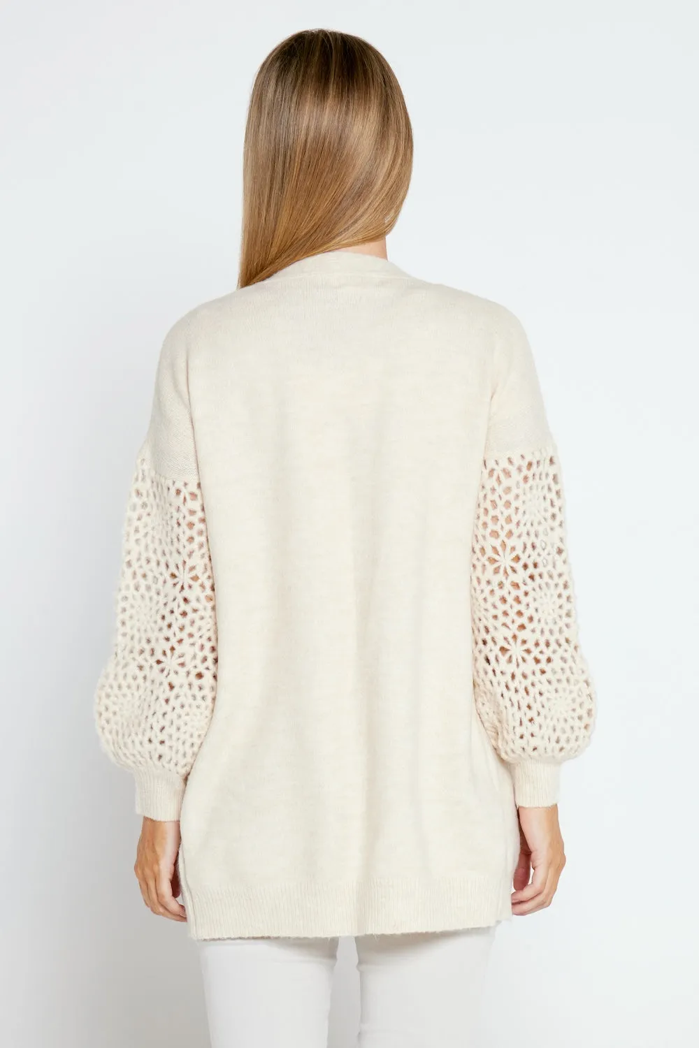 Hayley Wool Blend Knit Cardi - Cream