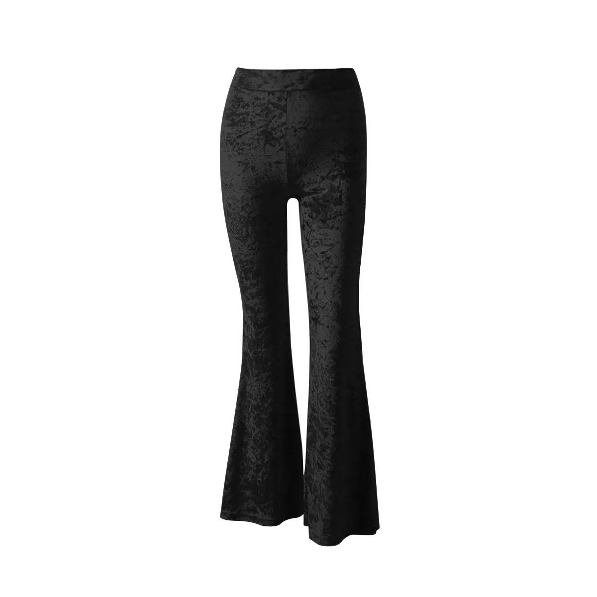 High Waist Pleuche Casual Wide Leg Pants Women Clothing