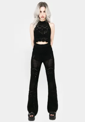 Hooked Pointelle Flare Trousers