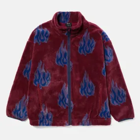 Huf - Flamin' Zip Sherpa Fleece Jacket - Berry