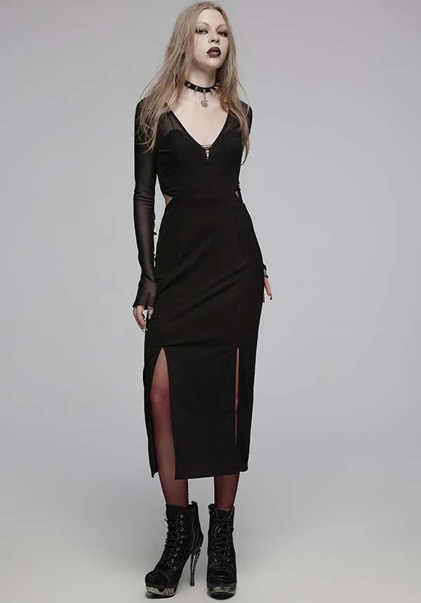 Katalyst | MESH V-NECK DRESS*