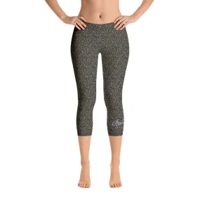 Khaki Zebra Capri Leggings