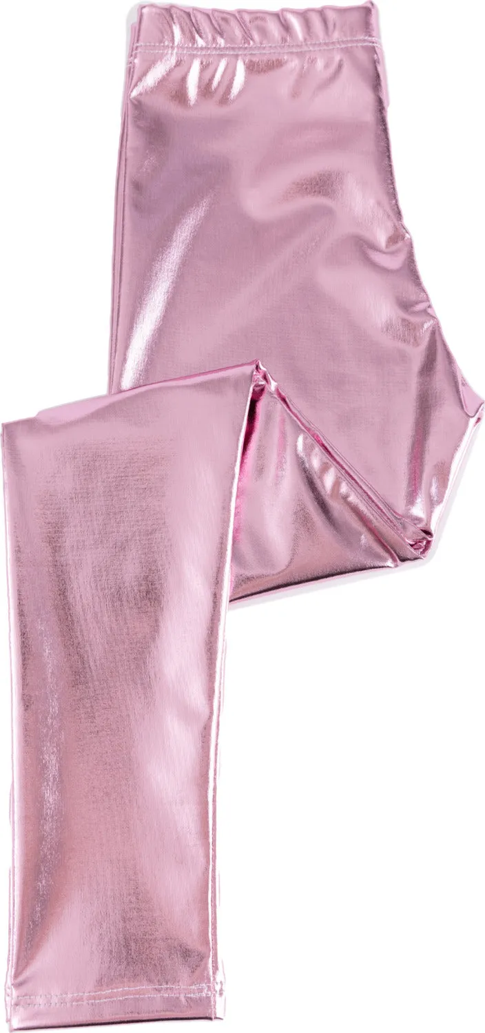 LEGGINGS METALLIC PINK 5-6