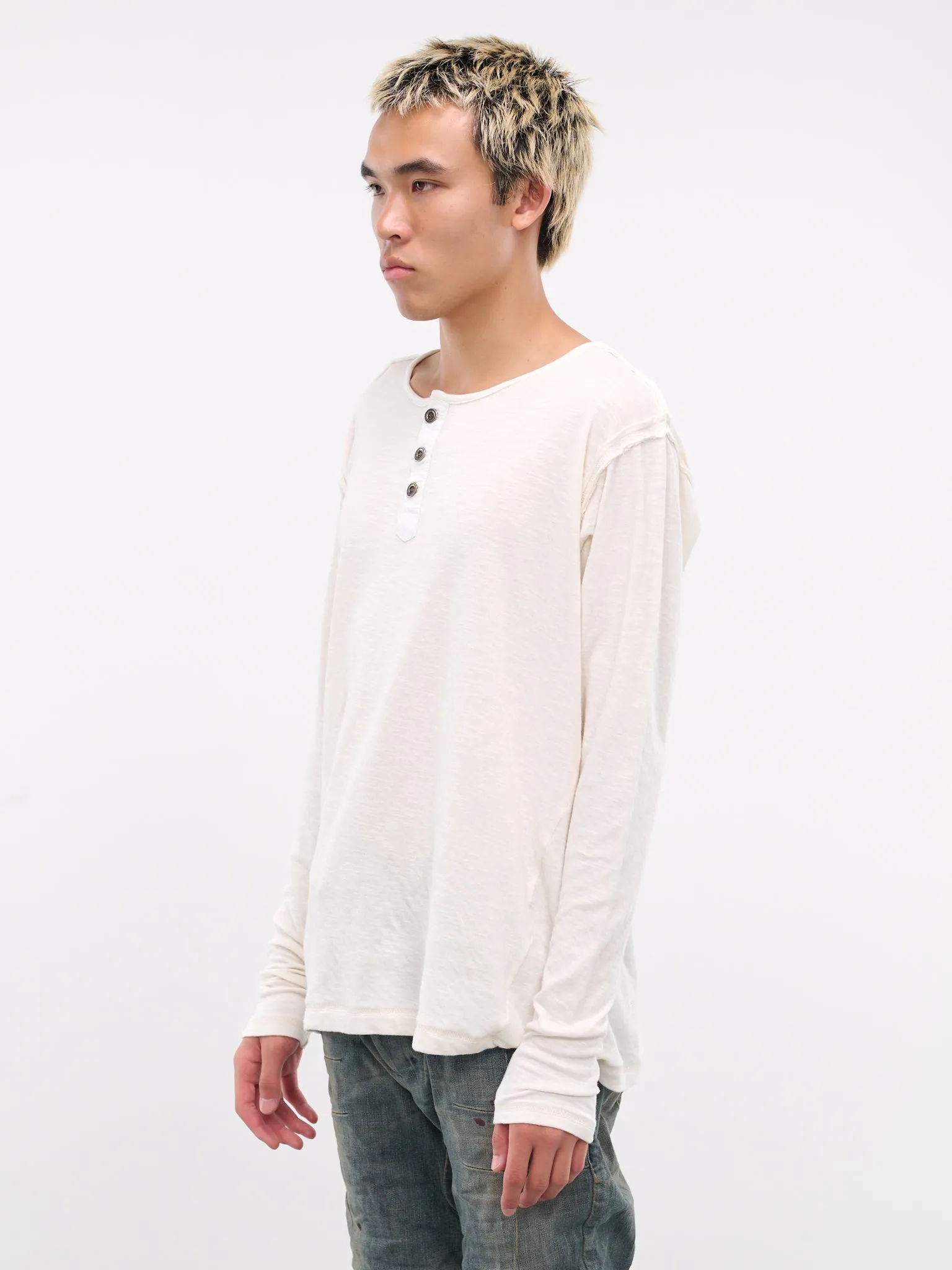 Long Sleeve Henley (JM101-IVORY)