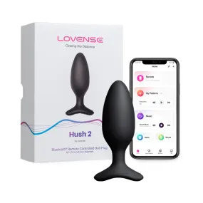 Lovense Hush 2 Bluetooth Remote-Controlled Vibrating Butt Plug M 1.75 in.