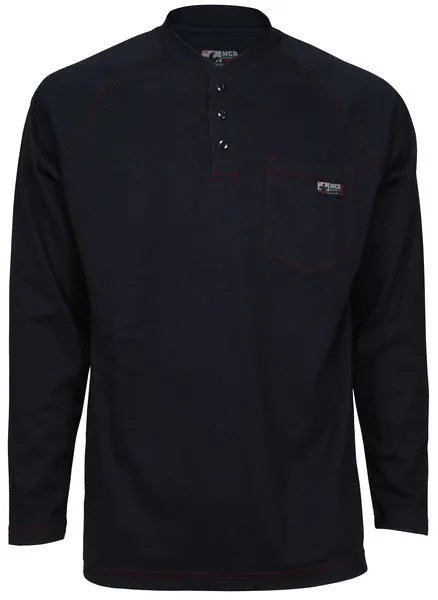 MCR Safety FR Long Sleeve Henley Navy L