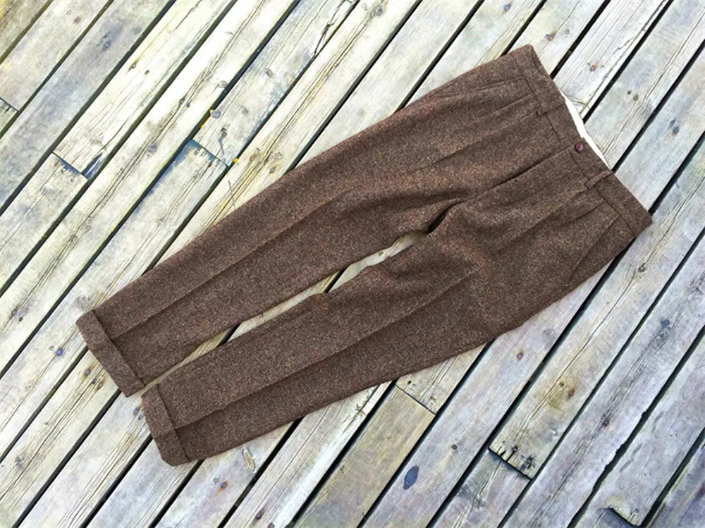 Men's 1930s Brown Tweed Pants