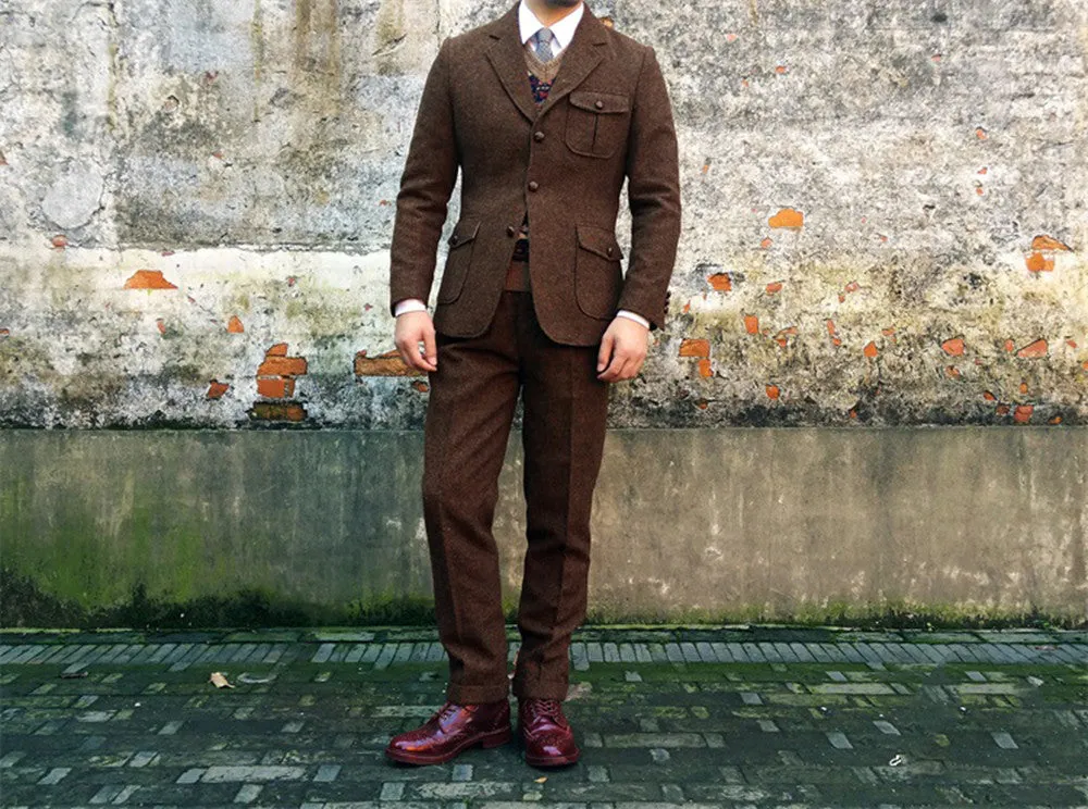 Men's 1930s Brown Tweed Pants