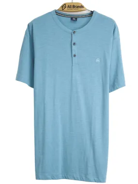 Men's Brand Logo Embroidered Shirt,Light Blue