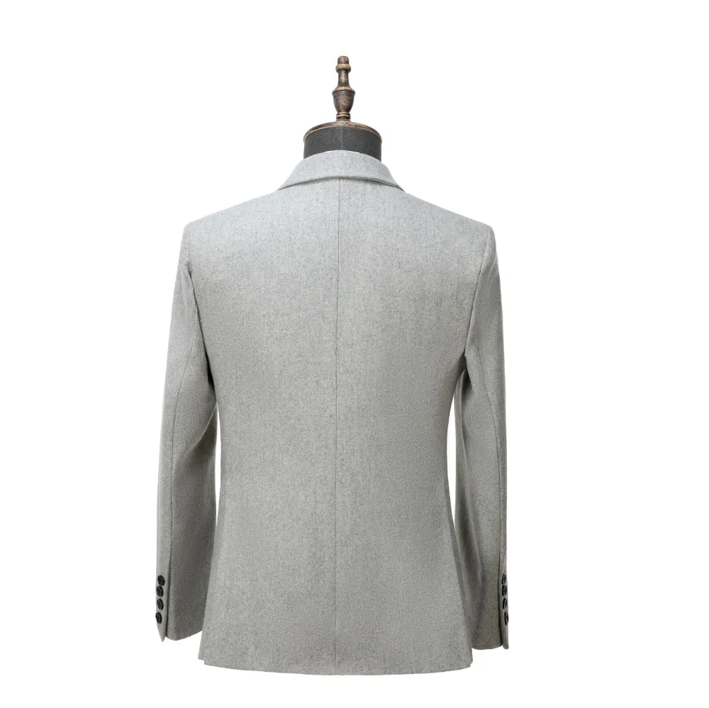 Men's Casual Tweed Notch Lapel Blazer