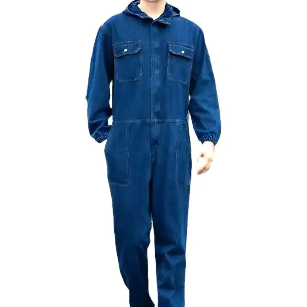 Men's loose jeans jumpsuit