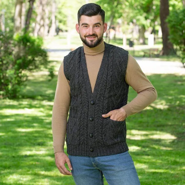 Men's V-Neck Irish Knit Vest