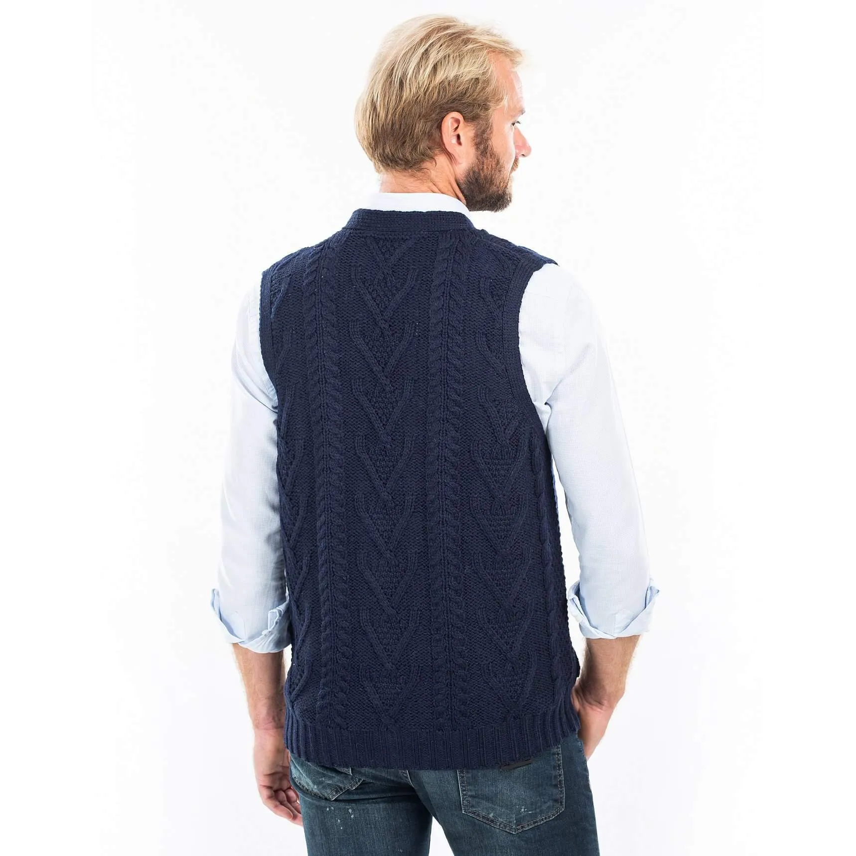 Men's V-Neck Irish Knit Vest