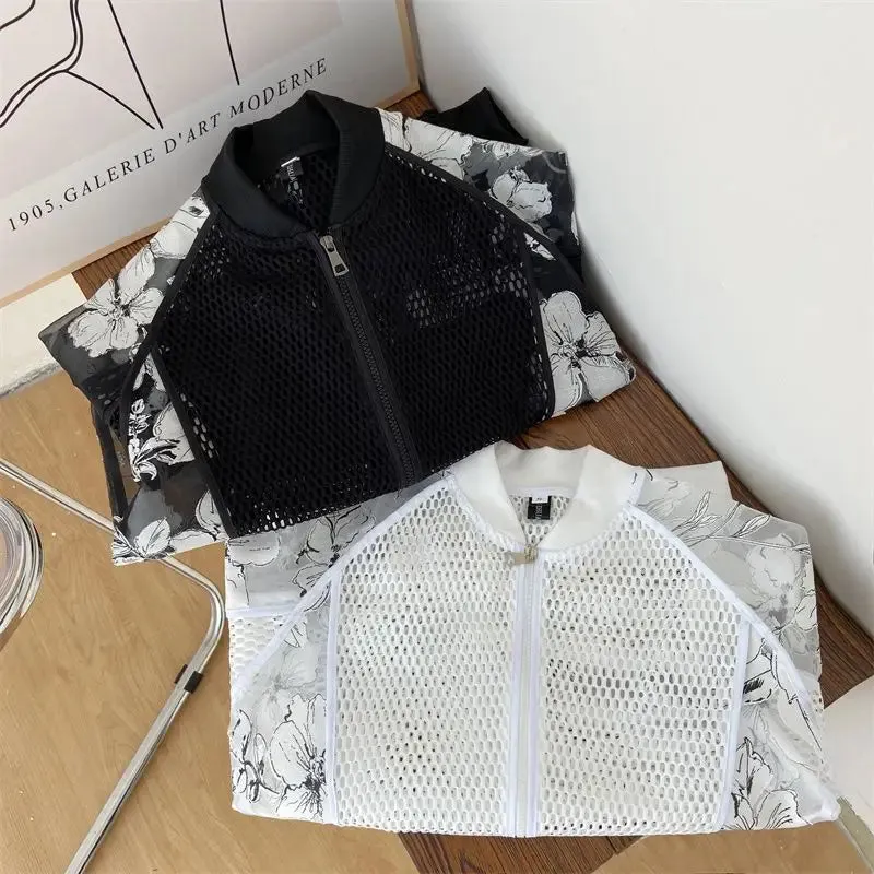 Mesh Patchwork Flower Hollow Out Jacket