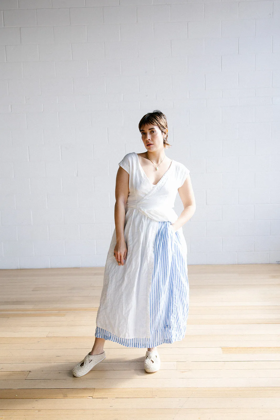 Metta - Eden Skirt - Seaside Stripe Lightweight Linen