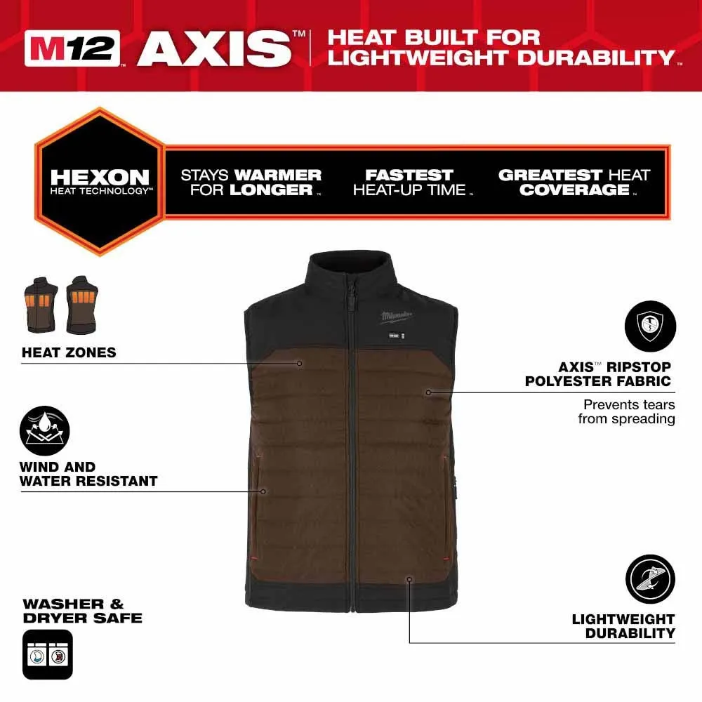 Milwaukee M300N-21 M12 Heated Brown Axis Vest Kit