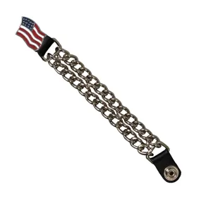 MLA1008 American Flag Chain Motorcycle Biker Vest Extender - 4 Inch