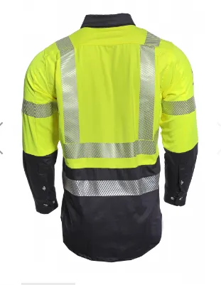 National Safety Apparel SHRTV3C3YN Drifire FR  Hybrid Work Shirt Type R Class 3