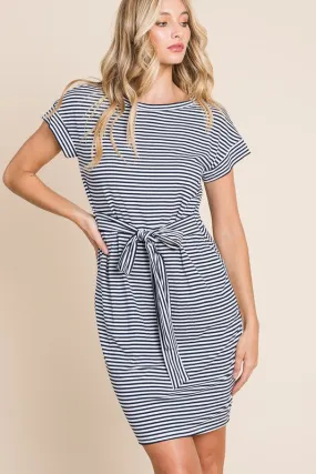 Navy & White Stripe Dress