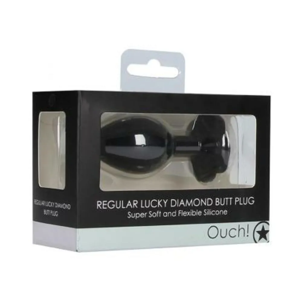 Ouch! Regular Lucky Diamond Butt Plug - Black