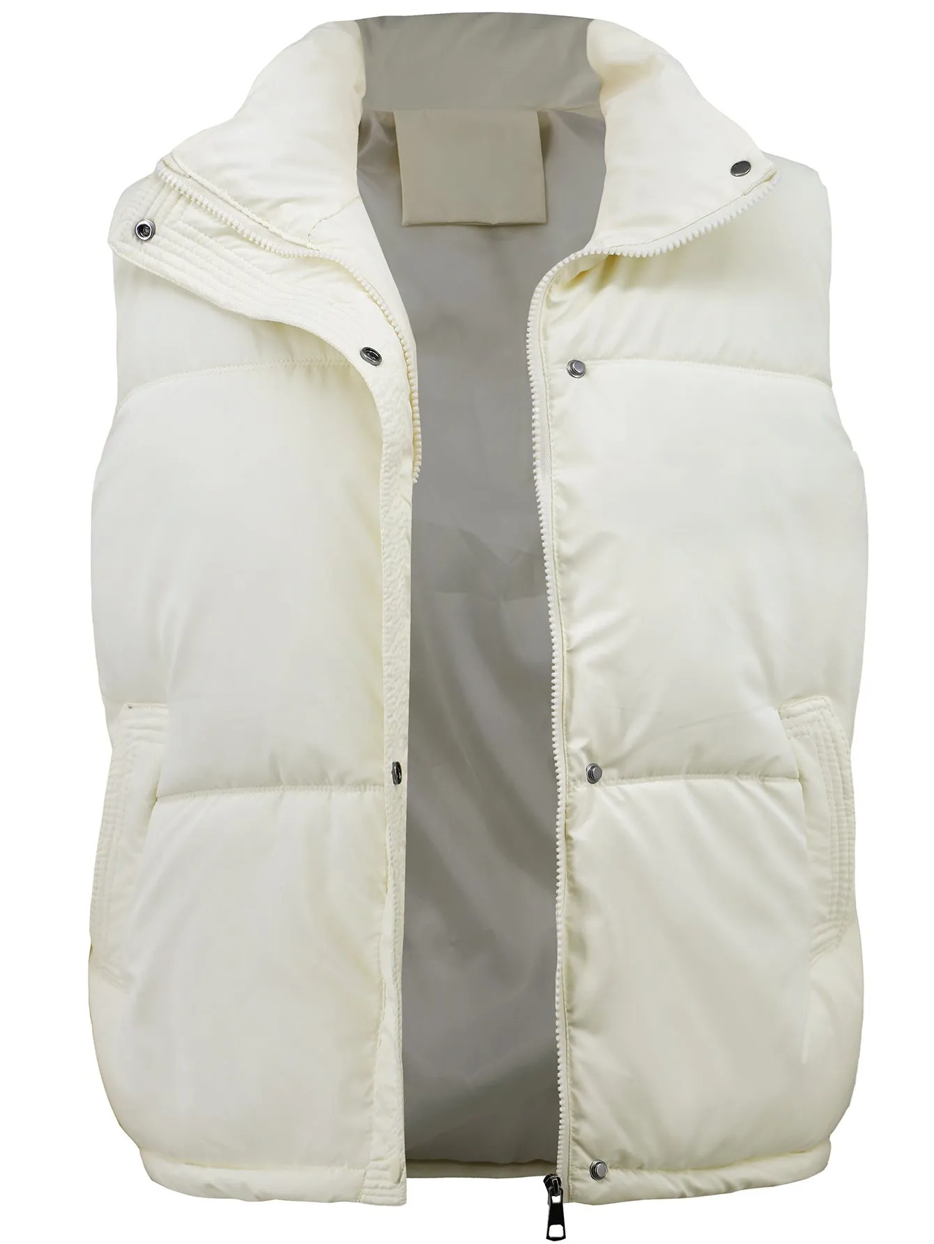 Padded Stand Collar Vest Sleeveless Jacket