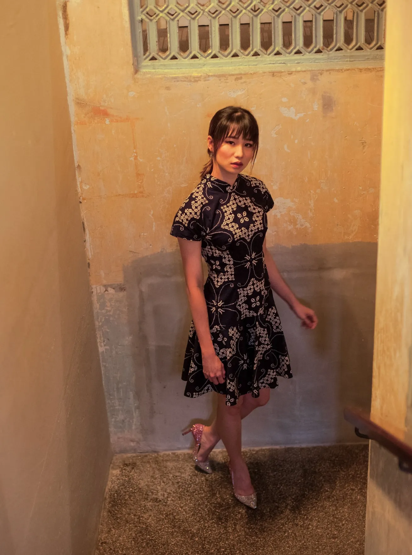 PERANAKAN TILES DROP WAIST CHEONGSAM DRESS